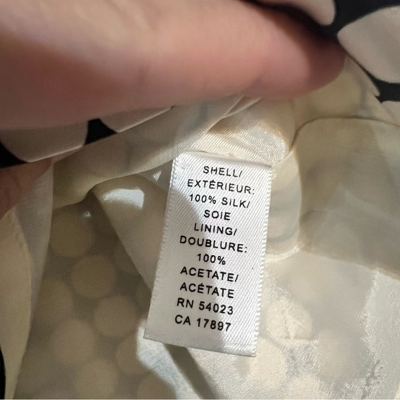 Banana Republic Size 2 Silk Black and Cream Polka Dot Women's Pencil Skirt - Picture 4 of 5